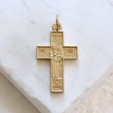 Mt. Athos Cross - Byzantine Greek Orthodox Cross - Handcrafted 14kt Gold Cross Pendant