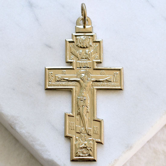 St. Andrew with Corpus Cross - Handcrafted 14kt Gold Cross Pendant