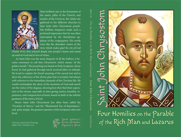 Four Homilies on the Parable of the Rich Man and Lazarus St John Chrysostom - Bible Commentary - Book Orthodox Christian Book