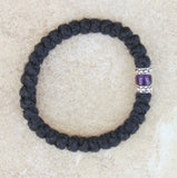Purple Bead Wool Prayer Rope for Children and Petite Wrists - 33-knot Bracelet with Accents - 2 ply - 4 Colors Available
