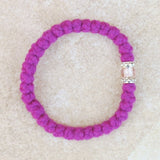 Magenta Rope Wool Prayer Rope for Children and Petite Wrists - 33-knot Bracelet with Accents - 2 ply - 4 Colors Available