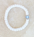 White Rope Wool Prayer Rope for Children and Petite Wrists - 33-knot Bracelet with Accents - 2 ply - 4 Colors Available