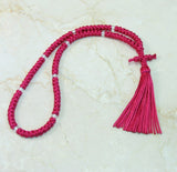 Satin 100-knot Russian Prayer Ropes with Tassel - 7 colors to choose from Rose
