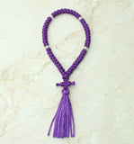 Colorful Satin Prayer Ropes - Purple - 33, 50, or 100 Knot