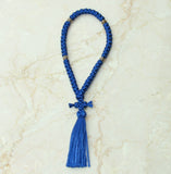 Royal Blue Satin 50-knot Russian Prayer Rope with Tassel - 7 Colors to choose from