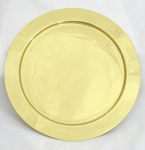 Large Round Polished Brass Tray - Orthodox Liturgical Item