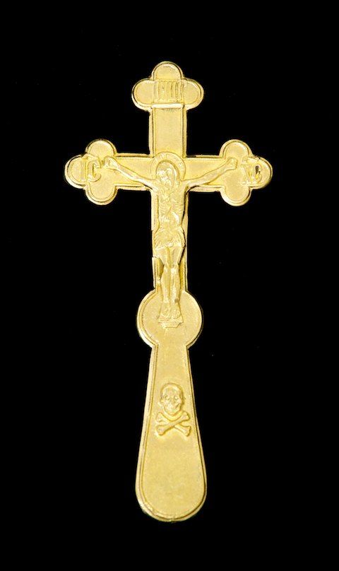 Gold-plated Budded Blessing Cross - Orthodox Liturgical Item