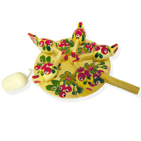 Pecking Chicken Paddle Swing Wooden Toy - Easter Pascha Gift