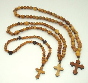 Orthodox Prayer Rope Bethlehem Olive Wood 50 Bead Prayer Rope - Bead Sizes 6, 8, 10 mm