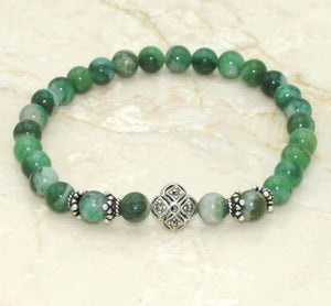 Semi-Precious Stone Jade Prayer Bracelet