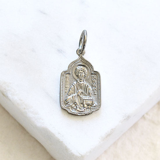 Saint Panteleimon Medallion - Handcrafted Sterling Silver Medallion