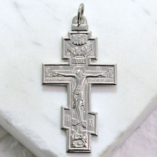 St. Andrew with Corpus Cross - Handcrafted Sterling Silver Cross Pendant