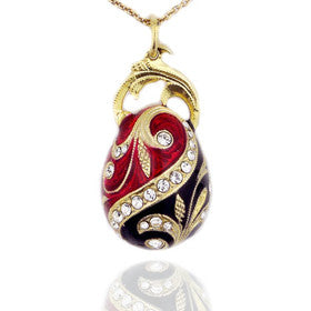 Faberge Style Egg Pendant Sterling Silver 925 18kt Gold Gilding - Easter Pascha Gift