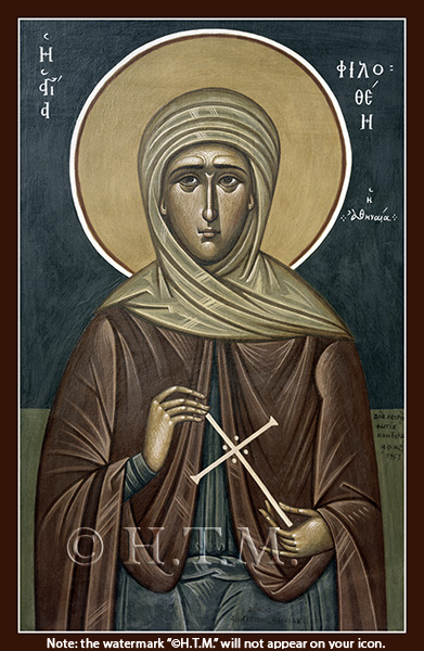 Orthodox Icon Saint Philothei—by Kontoglou