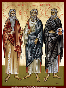 Orthodox Icon The Three Holy Patriarchs: Saint Abraham, Saint Isaac, and Saint Jacob