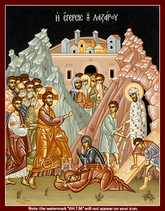 Orthodox Icons  Jesus Christ - Raising of Lazarus - Saint Lazarus