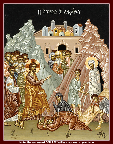 Orthodox Icons  Jesus Christ - Raising of Lazarus - Saint Lazarus