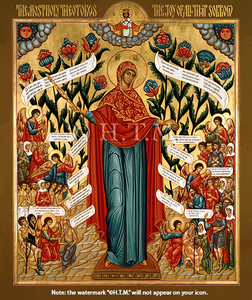 Orthodox Icon Joy of All That Sorrow (English) - Mother of God - MPOV