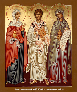Orthodox Icon Saint Martha, Saint Mary, and Saint Lazarus
