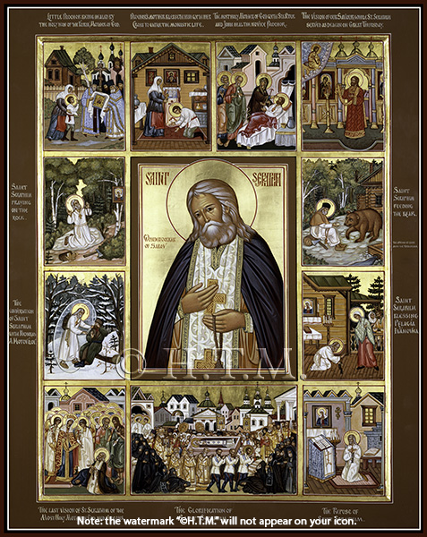 Orthodox Icon Saint Seraphim of Sarov with life