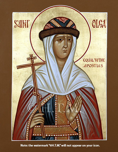 Orthodox Icon Saint Olga, Equal to the Apostles