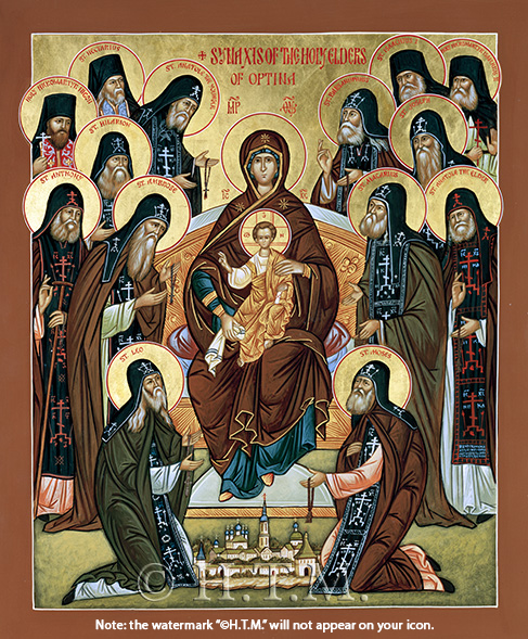 Orthodox Icon Synaxis of the Optina Elders - Saints of Optina