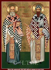 Orthodox Icon Saint Athanasius and Saint Cyril