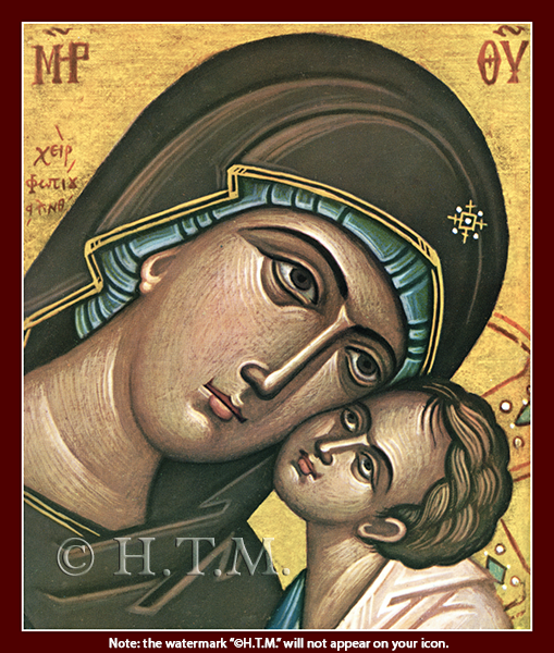 Orthodox Icon Theotokos Sweet-kissing (Detail) by Kontoglou - Mother of God - MPOV