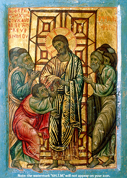 Orthodox Icons of Jesus Christ Thomas Sunday (from Sinai) - Saint Thomas and Jesus Christ