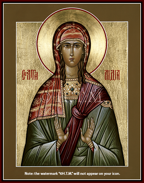 Orthodox Icon Saint Lydia, Disciple of Saint Paul