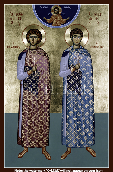 Orthodox Icon Saint George & Saint Demetrius