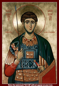 Orthodox Icon Saint Demetrius the Myrrh-streamer—half stature