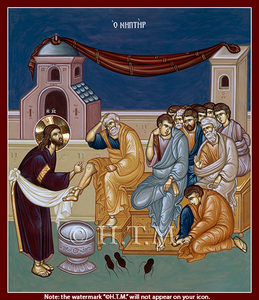 Orthodox Icons of Jesus Christ Washing of the Disciples' Feet - Jesus Christ and the apostles