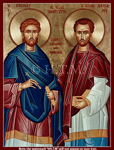 Orthodox Icon Saint Cosmas and Saint Damian
