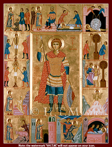 Orthodox Icon Saint George with Life