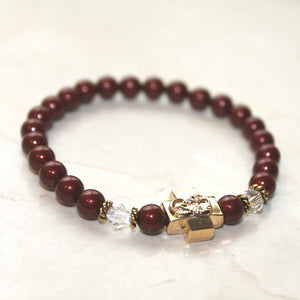 Bordeaux Swarovski Pearl  Prayer Bracelets - Medium Size -12 Pearl Colors to choose from - Jewelry - Prayer Rope