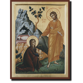 Orthodox Icon Saint Mary Magdalene: Meeting the Risen Lord