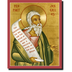 Orthodox Icon Prophet Jeremias with Scroll - Saint Jeremias