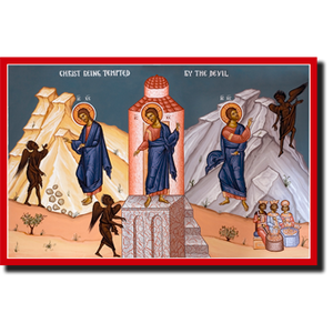 Orthodox Icons of Jesus Christ Tempted by the Demons