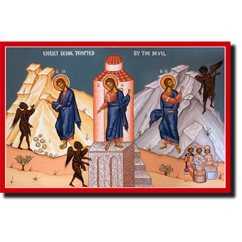 Orthodox Icons of Jesus Christ Tempted by the Demons