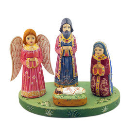 Nativity Set - Hand Carved Hand Painted Wooden Nativity - Christmas Gift