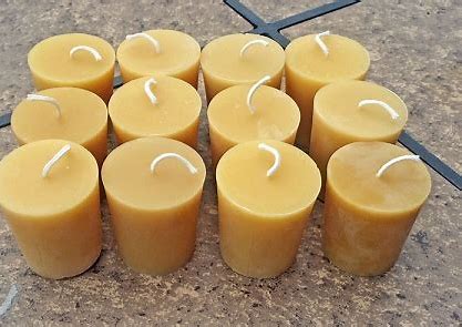 Golden Votives - Handcrafted 100% beeswax candles - Orthodox Monastery craft