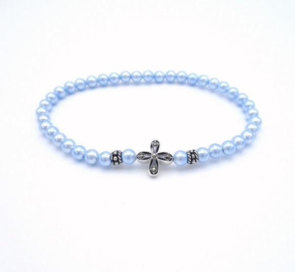 Orthodox Christian Jewelry Light Blue Orthodox Prayer Bracelet Panagia's Pearls Light Blue Prayer Bracelet