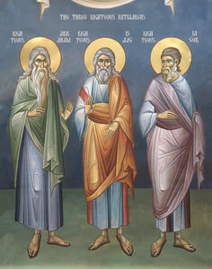 Orthodox Icon The Patriarchs: Saint Abraham, Saint Isaac, Saint Jacob