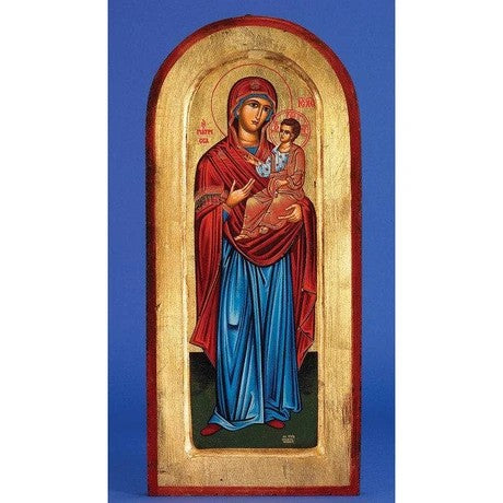 Orthodox Icons Theotokos - Mother of God - Hand Painted Icon - Arched 