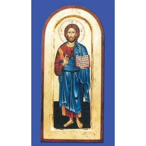 Orthodox Icons Pantocrator (Jesus Christ the Teacher) - Hand Painted Icon - Arched