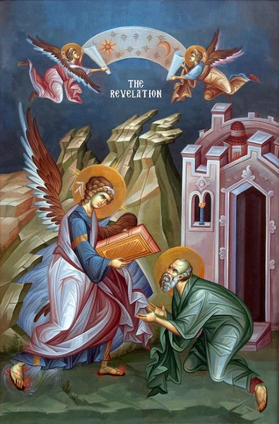 Orthodox Icon Saint John receiving the Revelation