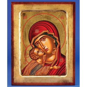 Orthodox Icons of Theotokos Glikofilousa (Sweet Kissing) - Mother of God- Hand Painted Icon