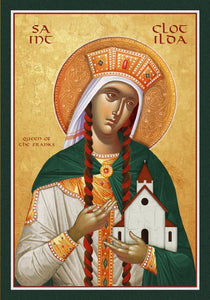 Orthodox Icon Saint Clotilda Queen of the Franks