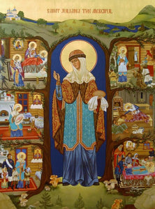 Orthodox Icon Saint Juliana the Merciful of Lazarevo - (with scenes from her life)